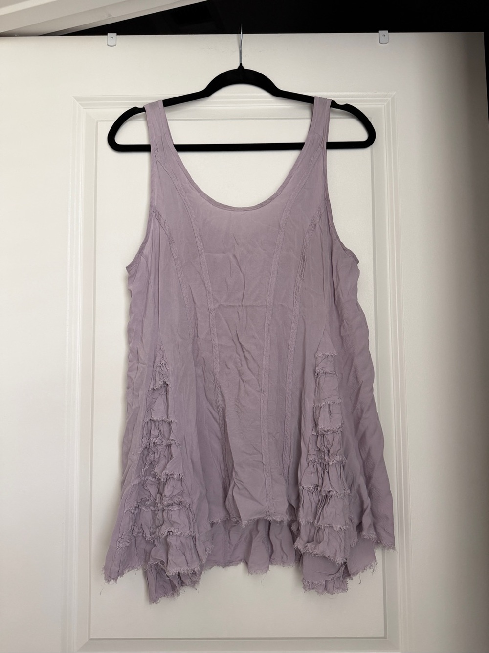 Free People Intimately Ruffle Long Tunic Tank Lavender Size Small